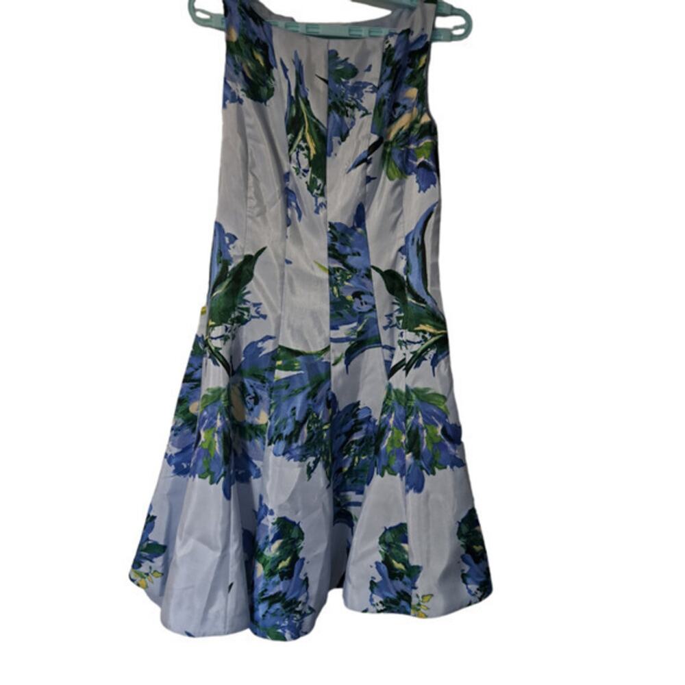 Danny and Nicole Lined Sleeveless Fit & Flare A-Line Mini Dress Blue Floral Sz 6